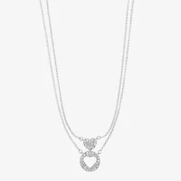 Liz Claiborne Womens Glass Heart 2-pc. Necklace Set