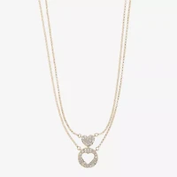 Liz Claiborne Womens Glass Heart 2-pc. Necklace Set
