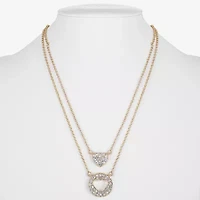 Liz Claiborne Womens Glass Heart 2-pc. Necklace Set