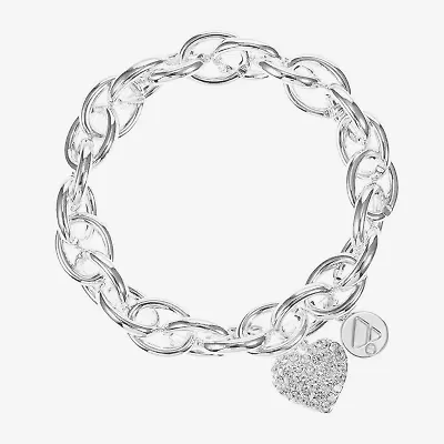 Liz Claiborne Womens Glass Heart Stretch Bracelet