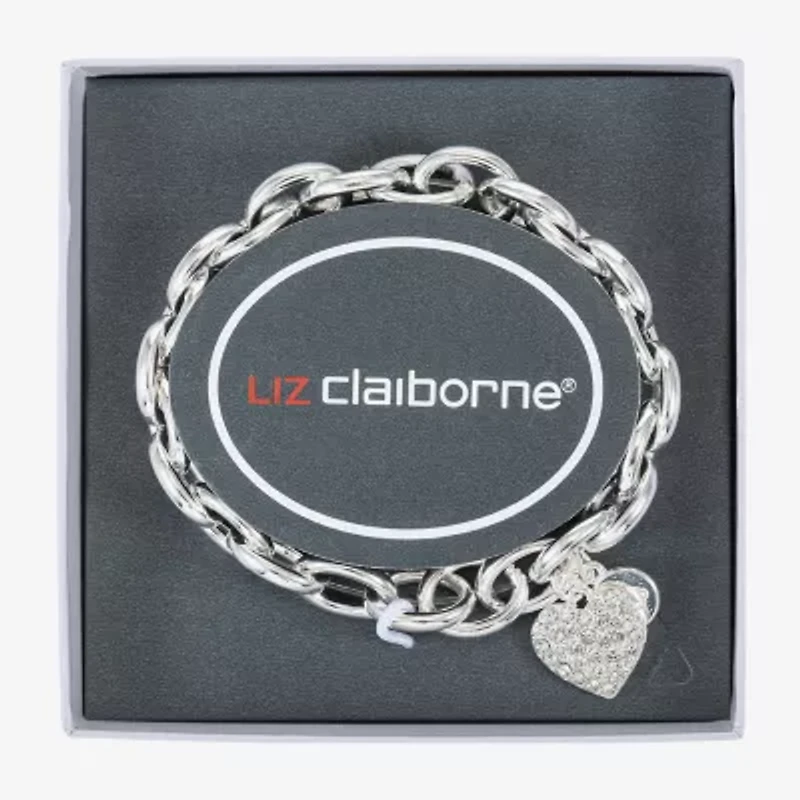 Liz Claiborne Womens Glass Heart Stretch Bracelet