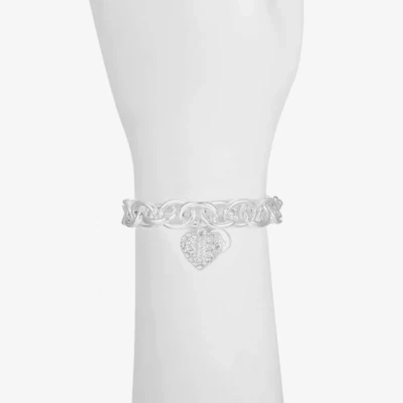 Liz Claiborne Womens Glass Heart Stretch Bracelet