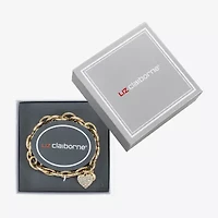 Liz Claiborne Womens Glass Heart Stretch Bracelet