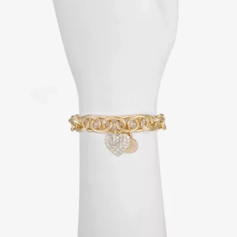 Liz Claiborne Womens Glass Heart Stretch Bracelet