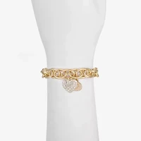Liz Claiborne Womens Glass Heart Stretch Bracelet