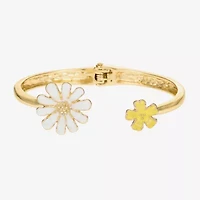 Liz Claiborne Gold Tone Womens Flower Bangle Bracelet