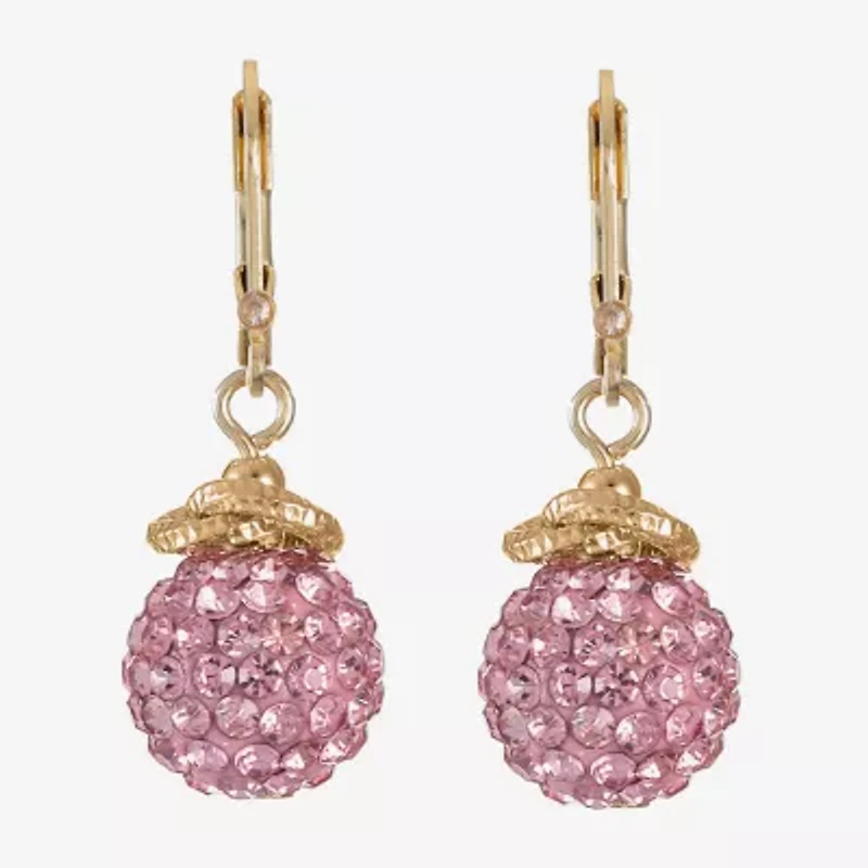 Monet Jewelry Womens Glass Round Drop Earrings