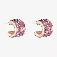 Monet Jewelry Womens Pink Glass 13mm Hypoallergenic Hoop Earrings