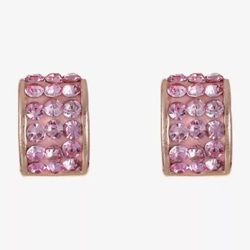 Monet Jewelry Womens Pink Glass 13mm Hypoallergenic Hoop Earrings