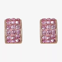 Monet Jewelry Womens Pink Glass 13mm Hypoallergenic Hoop Earrings