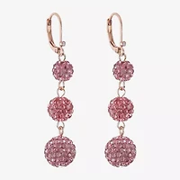 Monet Jewelry Womens Pink Glass Drop Earrings