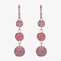 Monet Jewelry Womens Pink Glass Drop Earrings