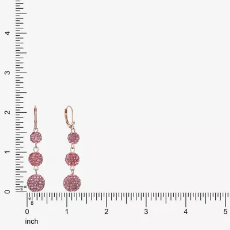 Monet Jewelry Womens Pink Glass Drop Earrings