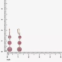 Monet Jewelry Womens Pink Glass Drop Earrings
