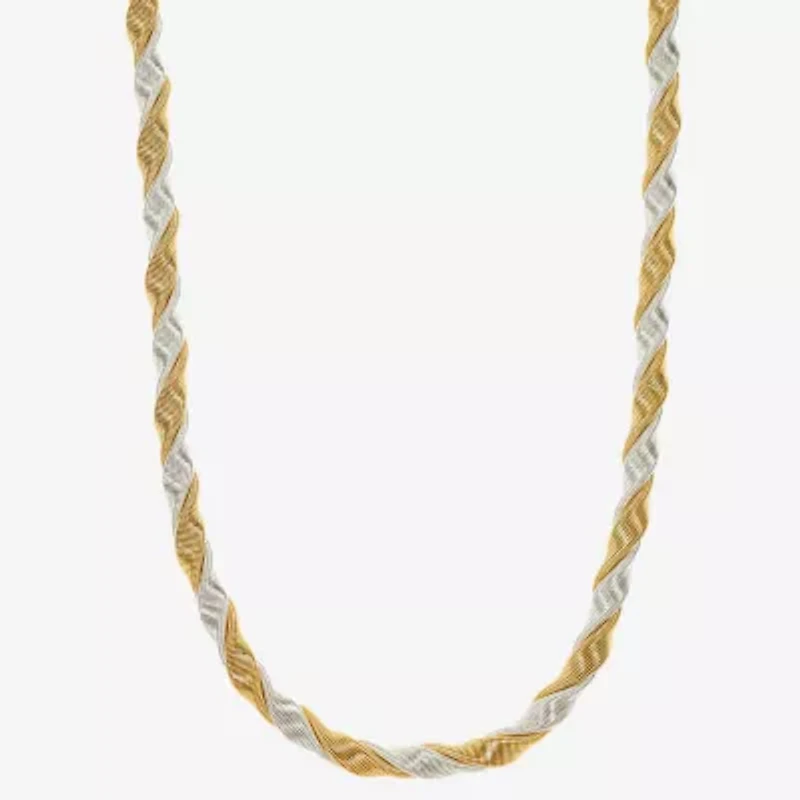 Monet Jewelry Two Tone Twisted Womens 18 Inch Collar Necklace