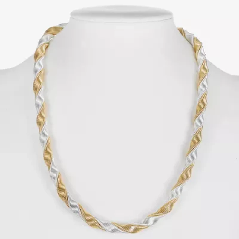 Monet Jewelry Two Tone Twisted Womens 18 Inch Collar Necklace