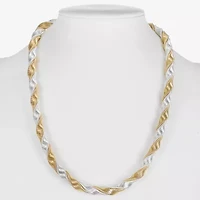 Monet Jewelry Two Tone Twisted Womens 18 Inch Collar Necklace