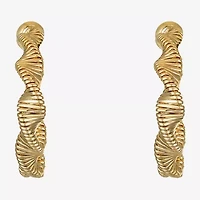 Monet Jewelry Twisted Womens 30mm Hypoallergenic Hoop Earrings