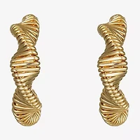 Monet Jewelry Twisted Womens 20mm Hypoallergenic Hoop Earrings