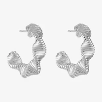 Monet Jewelry Twisted Womens 20mm Hypoallergenic Hoop Earrings