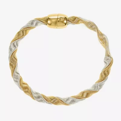 Monet Jewelry Two Tone Twisted Womens 7 3/4 Inch Fashion Chain Bracelet