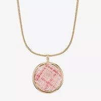 Monet Jewelry Gold Tone Tweed Womens Round 17 Inch Pendant Necklace