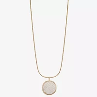Monet Jewelry Gold Tone Tweed Womens Round 17 Inch Pendant Necklace