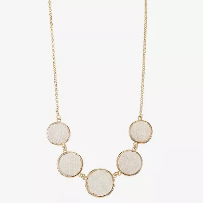 Monet Jewelry Gold Tone Tweed Womens 17 Inch Collar Necklace