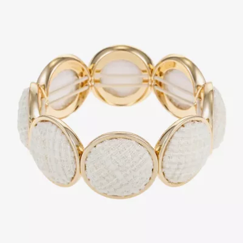 Monet Jewelry Gold Tone Tweed Womens Round Stretch Bracelet