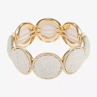 Monet Jewelry Gold Tone Tweed Womens Round Stretch Bracelet