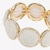 Monet Jewelry Gold Tone Tweed Womens Round Stretch Bracelet