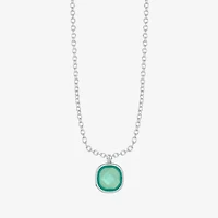 Monet Jewelry Womens Glass Cushion 17 Inch Pendant Necklace