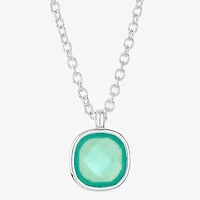 Monet Jewelry Womens Glass Cushion 17 Inch Pendant Necklace