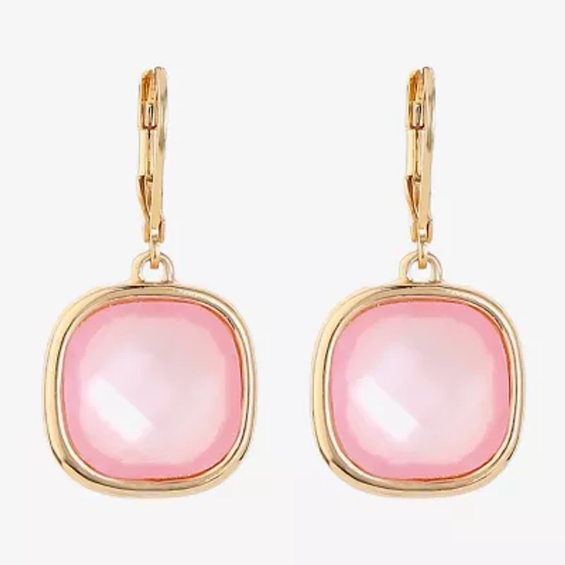 Monet Jewelry Womens Glass Cushion Drop Earrings