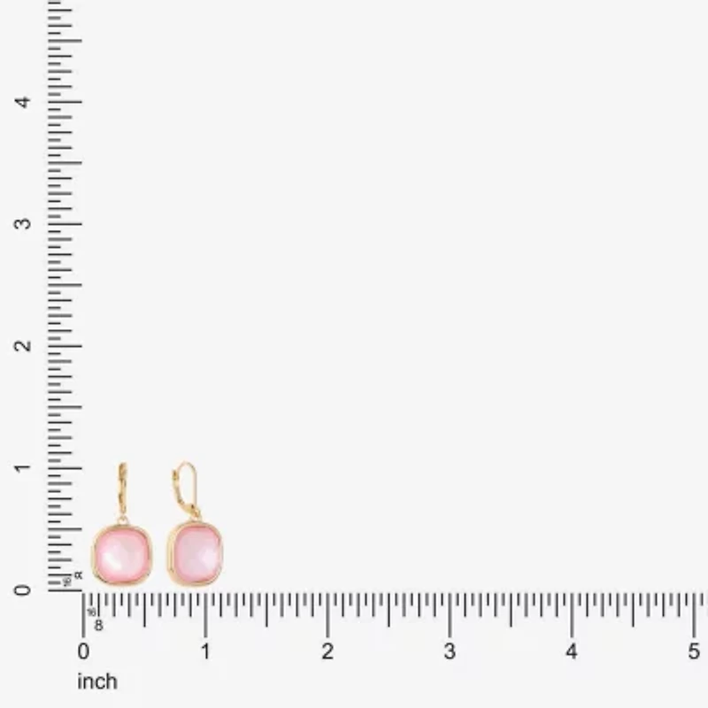 Monet Jewelry Womens Glass Cushion Drop Earrings
