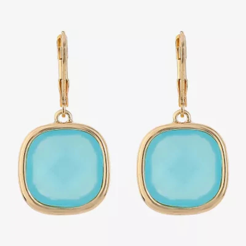 Monet Jewelry Womens Glass Cushion Drop Earrings