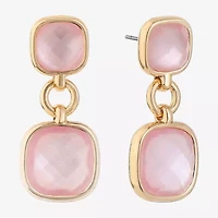 Monet Jewelry Womens Glass Cushion Hypoallergenic Drop Earrings