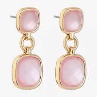 Monet Jewelry Womens Glass Cushion Hypoallergenic Drop Earrings