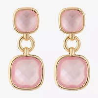 Monet Jewelry Womens Glass Cushion Hypoallergenic Drop Earrings