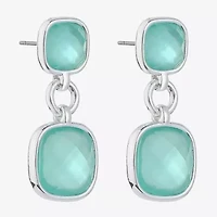 Monet Jewelry Womens Glass Cushion Hypoallergenic Drop Earrings