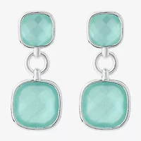 Monet Jewelry Womens Glass Cushion Hypoallergenic Drop Earrings