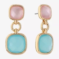 Monet Jewelry Womens Glass Cushion Hypoallergenic Drop Earrings