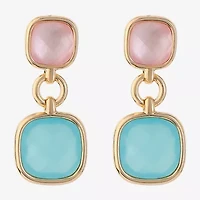 Monet Jewelry Womens Glass Cushion Hypoallergenic Drop Earrings