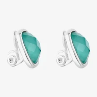 Monet Jewelry Womens Glass Cushion Clip On Earrings