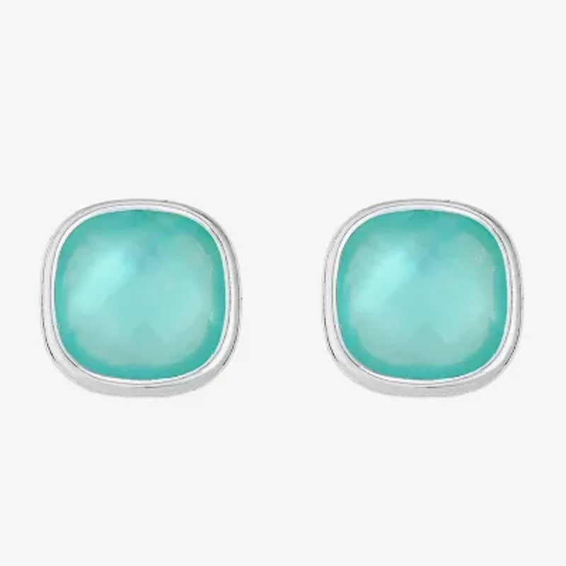 Monet Jewelry Womens Glass Cushion Clip On Earrings
