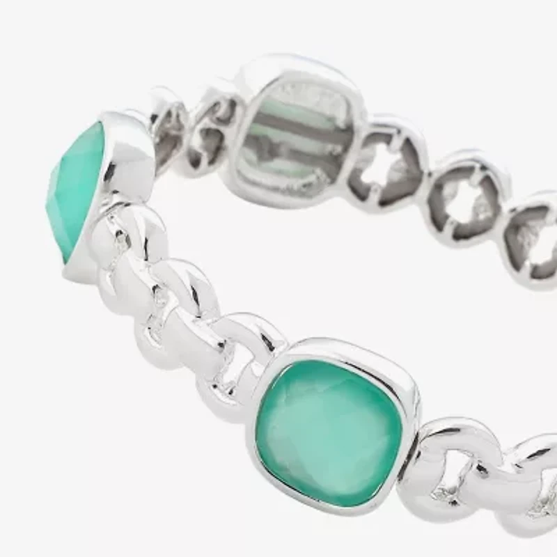 Monet Jewelry Womens Glass Cushion Stretch Bracelet