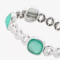 Monet Jewelry Womens Glass Cushion Stretch Bracelet
