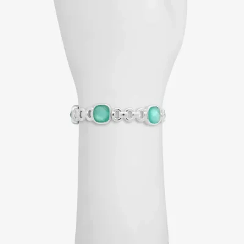 Monet Jewelry Womens Glass Cushion Stretch Bracelet