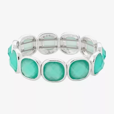 Monet Jewelry Womens Glass Cushion Stretch Bracelet