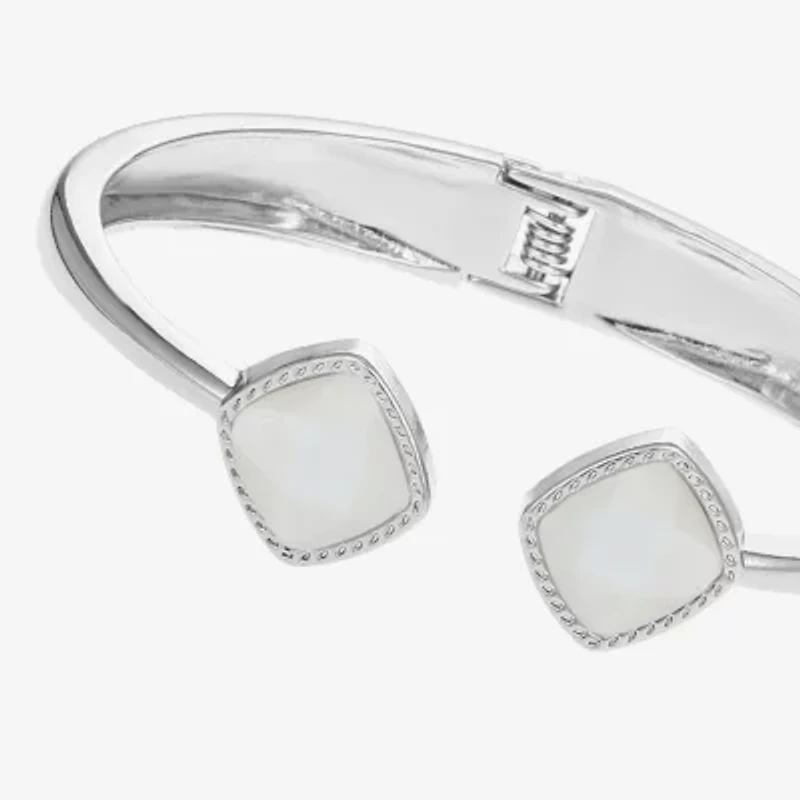 Liz Claiborne Womens Gold Tone Square Cushion Bangle Bracelet